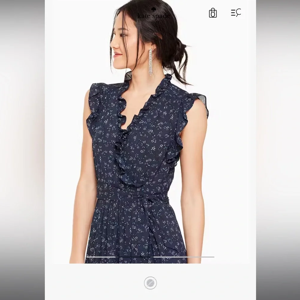 ♠️ Kate Spade ♠️ Out West Wild Rose Ruffle Wrap Dress